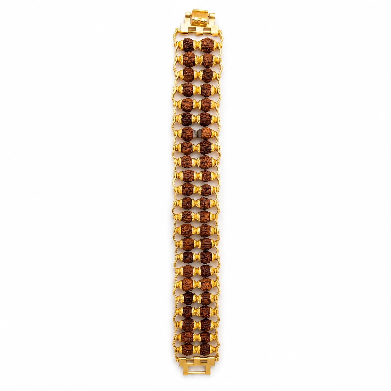 Rudraksha Gold Polish Double-Row Bracelet