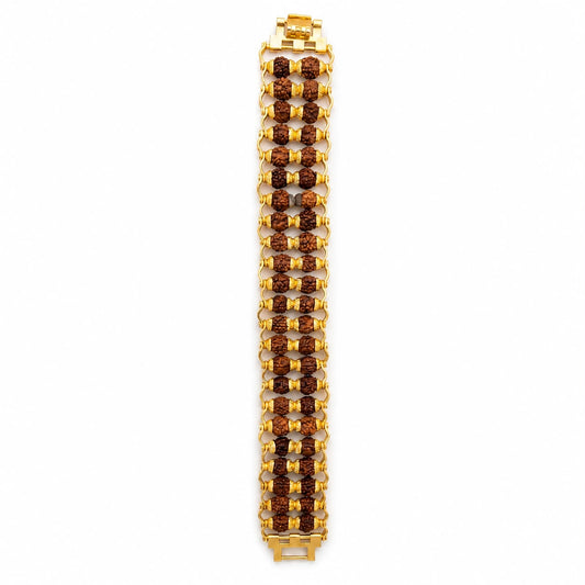Rudraksha Gold Polish Double-Row Bracelet