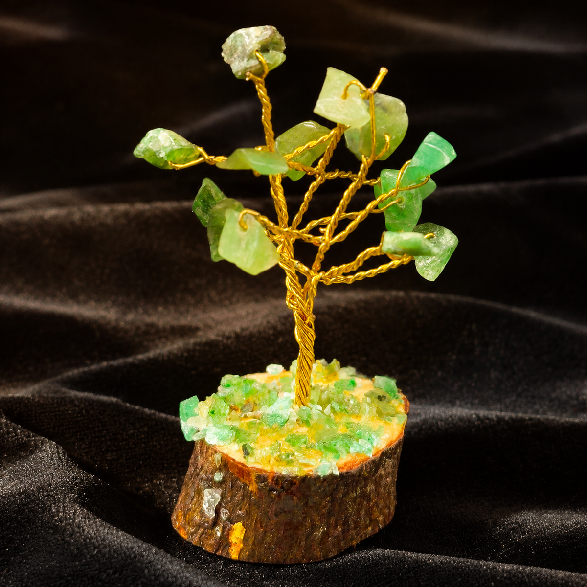 3-Inch Green Aventurine Crystal Tree for Luck and Prosperity with Lab Report | GemKrishna