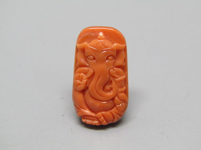 Natural Calcareous Coral 13.14 Ct Japani Carving Ganesh Report No. CSP0033756