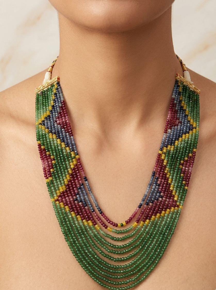 Multi Mala Semi Precious Gemstone Beads Mala 11 Lines | Best Quality