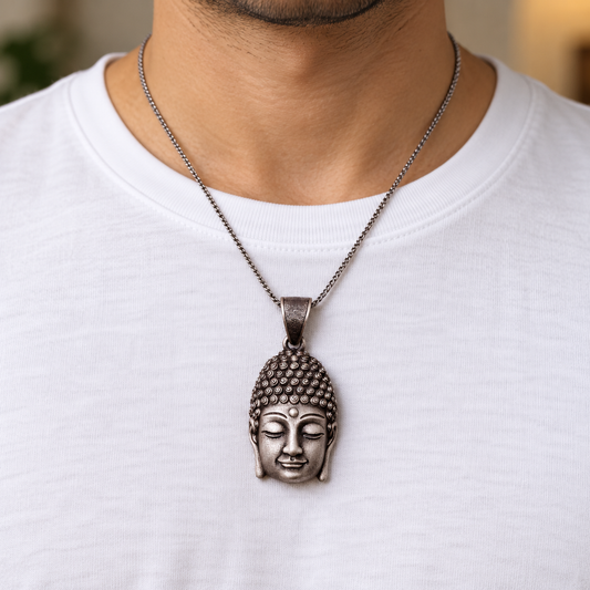 925 Silver Calm Buddha Face Pendant – 10 g (Peace & Mindfulness)