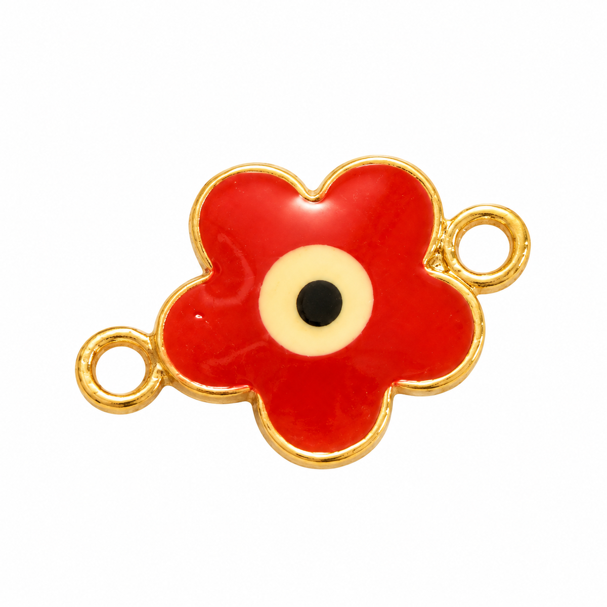 Red Flower Evil Eye Charm