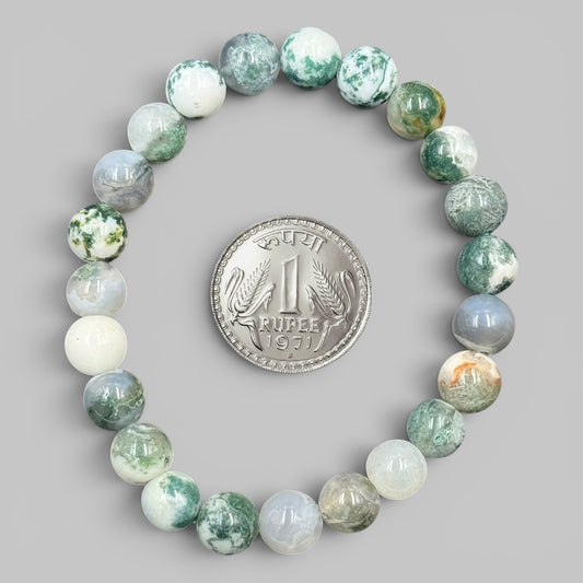 Natural Tree Agate Bracelet (Growth and Inner Peace)