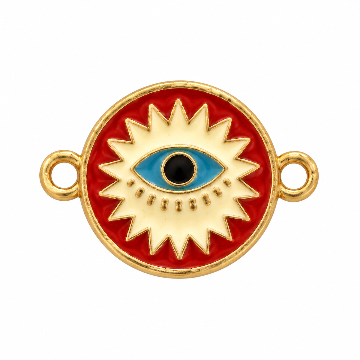 Red Sun Evil Eye Coin Charm