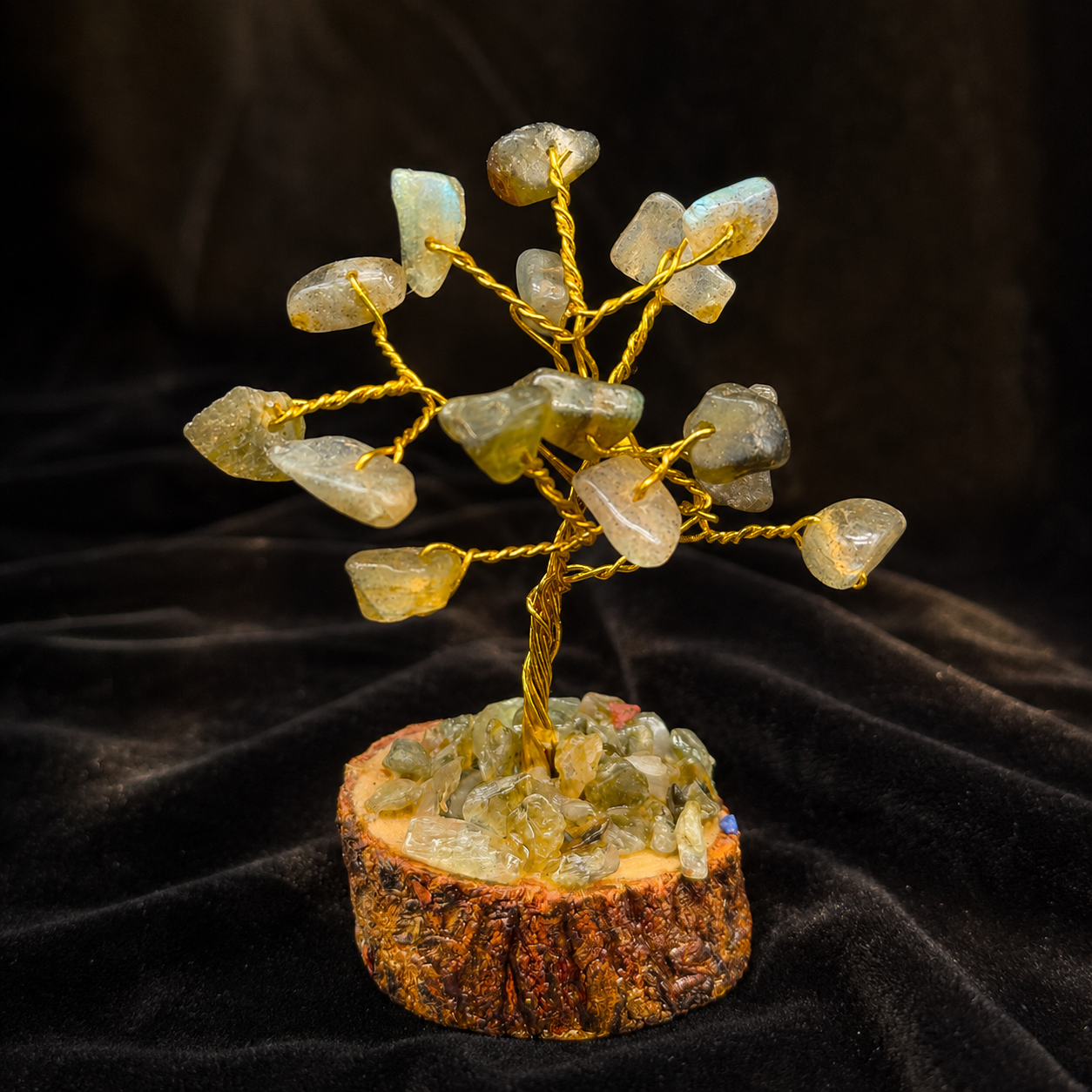 3-Inch Labradorite Crystal Tree for Intuition and Transformation with Lab Report | GemKrishna