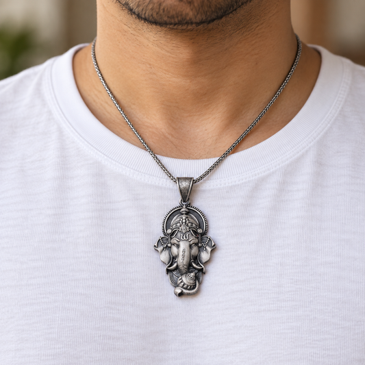 925 Silver Lord Ganesh Atharva Pendant – 7 g, 9 g & 11 g (New Beginnings & Wisdom)