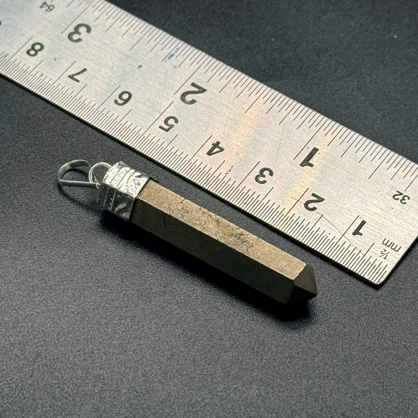 Pyrite Pencil Locket (Prosperity and Protection)
