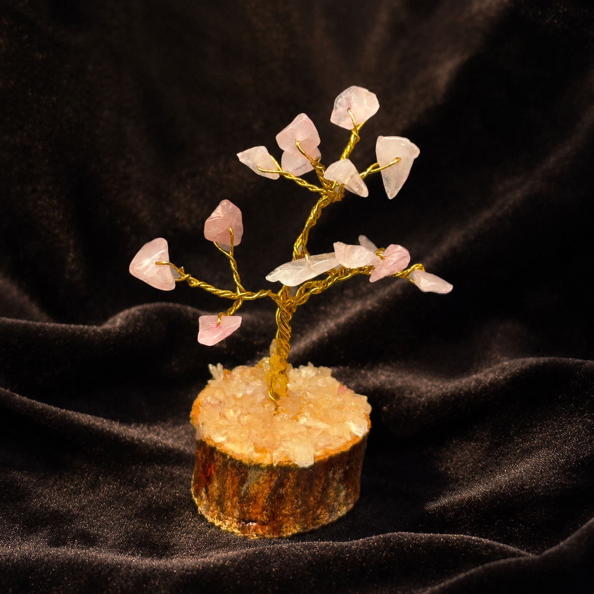 3-Inch Rose Quartz Crystal Tree For Love and Harmony with Lab Report | GemKrishna