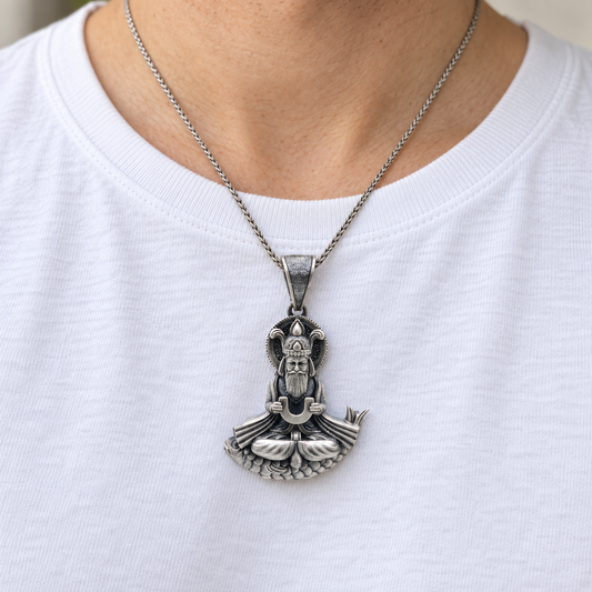 925 Silver Jhulelal Pendant – 12 g (Faith & Protection)