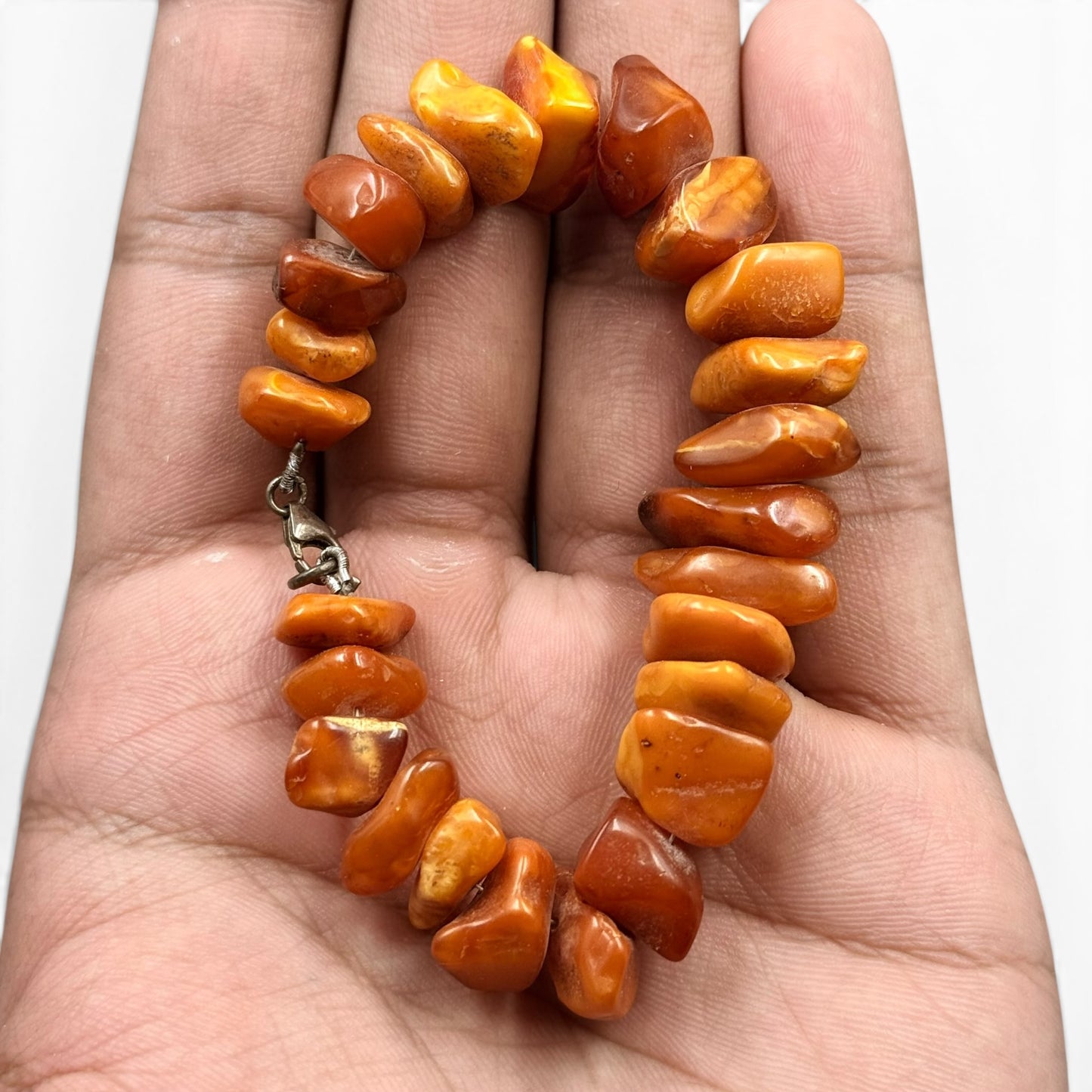 Natural Amber Freeform Stone Bracelet (Pain relief and Stress Reduction)