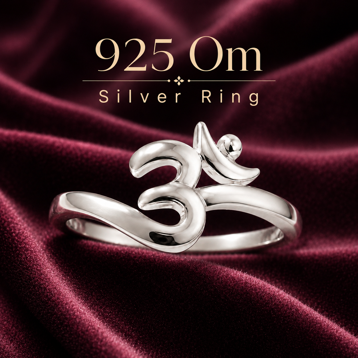 2.04 Gram 925 Silver Om Ring (Spiritual Awareness, Peace & Positive Energy)