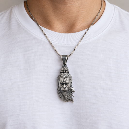 925 Silver Yogi Hanuman Pendant – 10 g (Strength & Devotion)