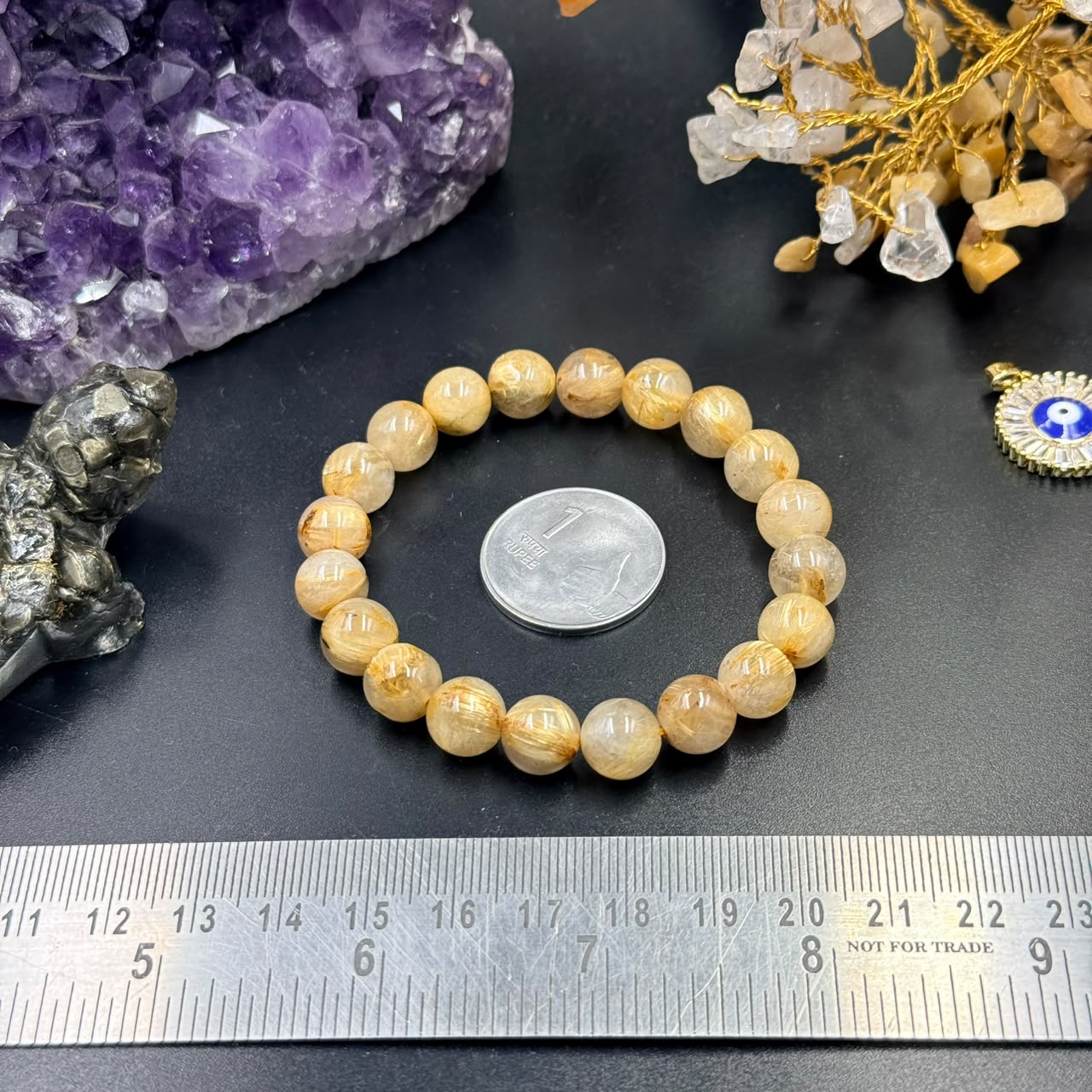Golden Rutile Quartz Bracelet (Prosperity Crystal)