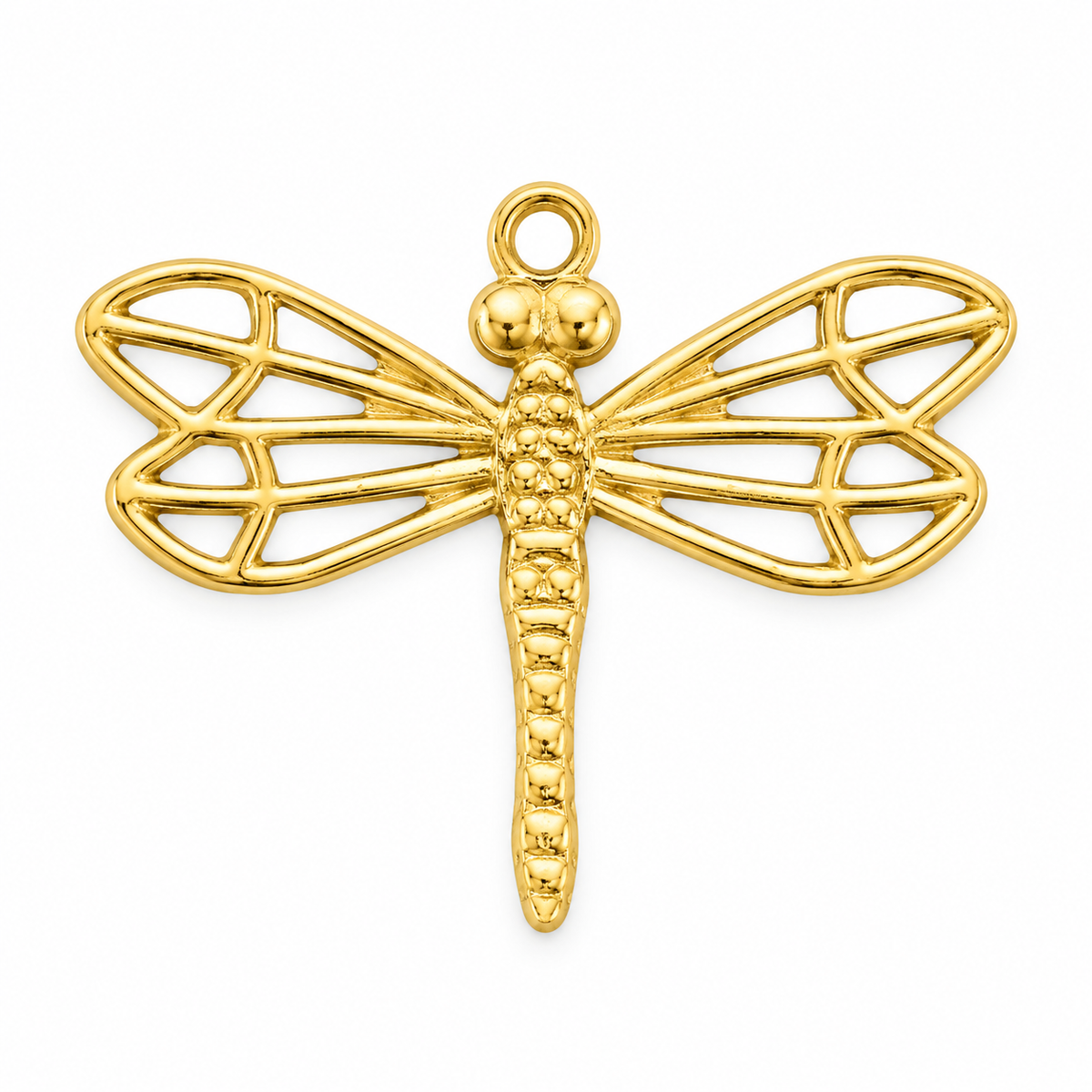 Golden Dragonfly Charm – Openwork Dragonfly Symbol of Transformation & Prosperity Pendant