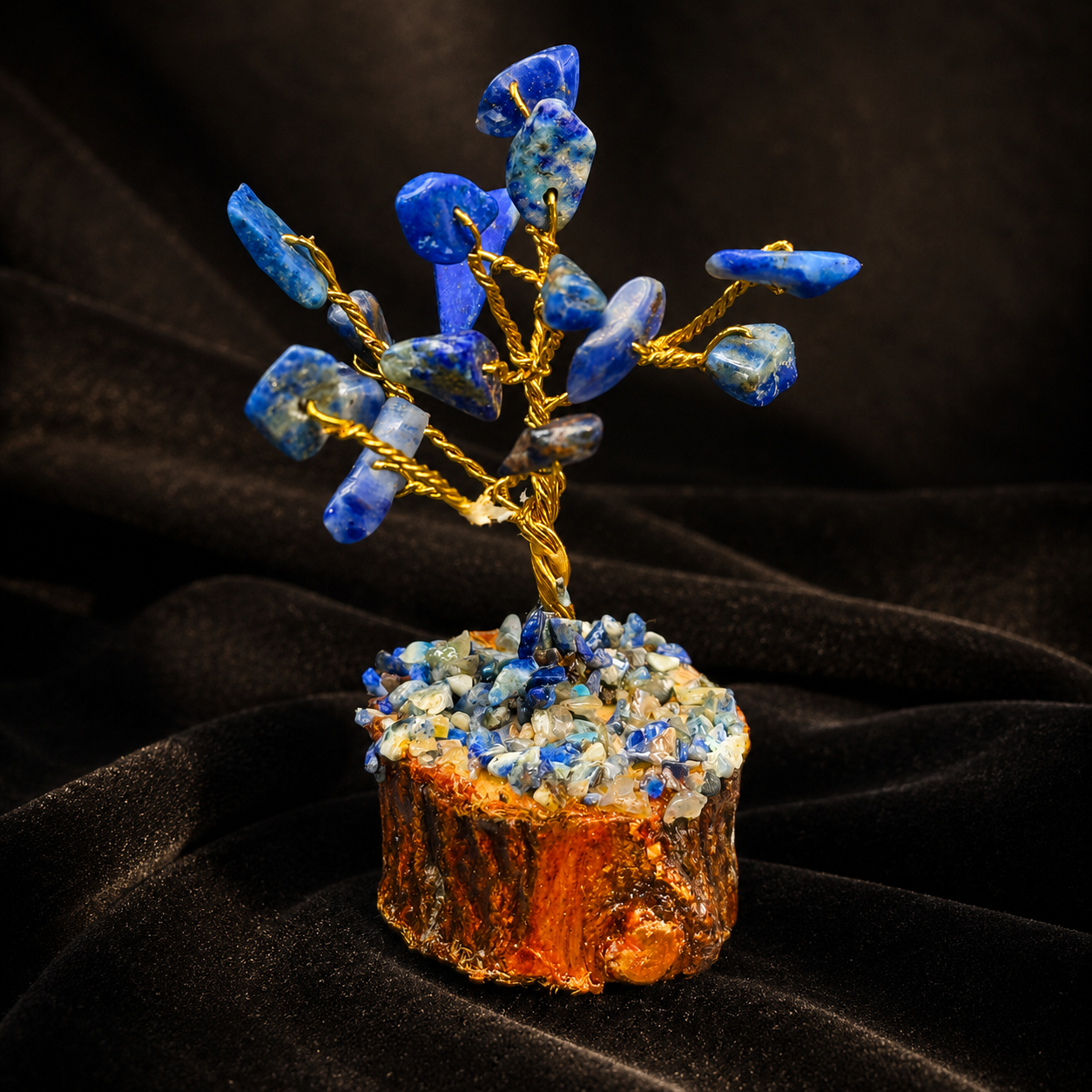 3-Inch Lapis Lazuli Crystal Tree for Wisdom and Communication with Lab Report | GemKrishna