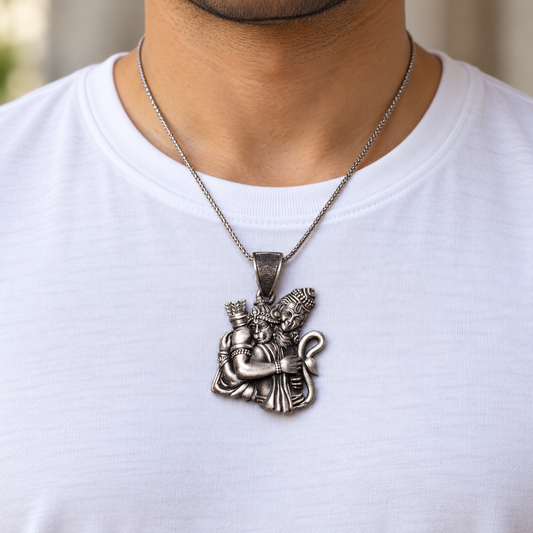 925 Silver Ram Hanuman Pendant – 11 g (Devotion & Strength)