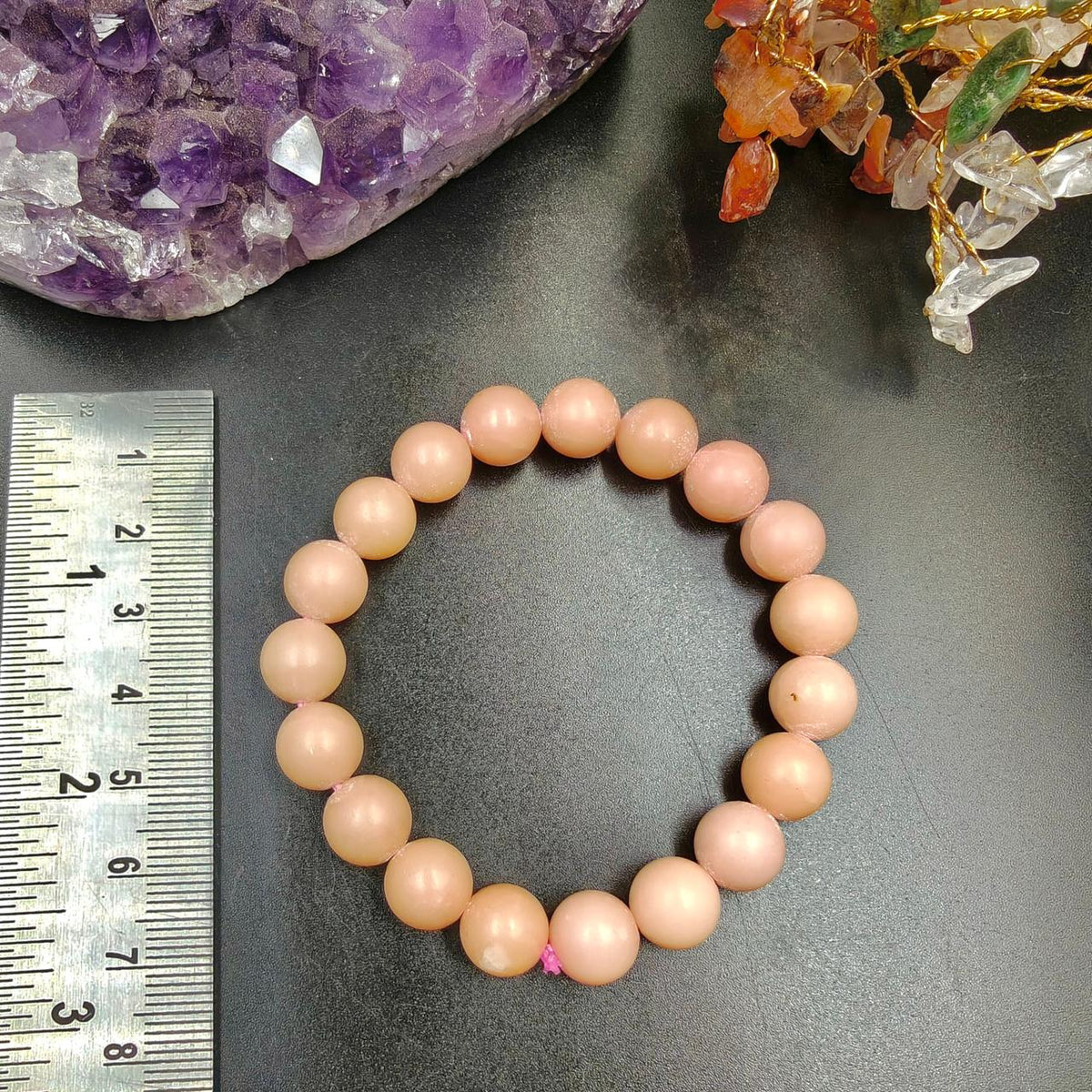Rare AAA Pink Calcite Bracelet for Love and Emotional Calm with Lab Report | GemKrishna