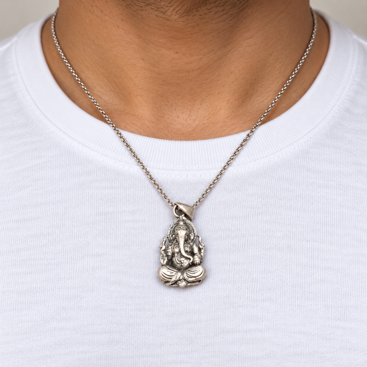 Silver Lord Ganesha Pendant (Wisdom, Prosperity & Obstacle Removal)