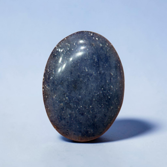 Natural Blue Fluorite Palm Stone (Focus and Mental Clarity)