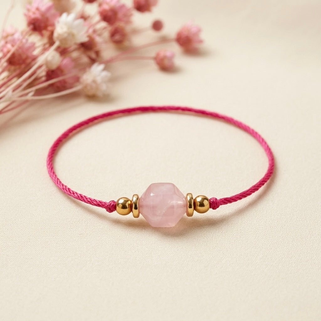 Rose Quartz Thread Bracelet (Love and Emotional Healing)