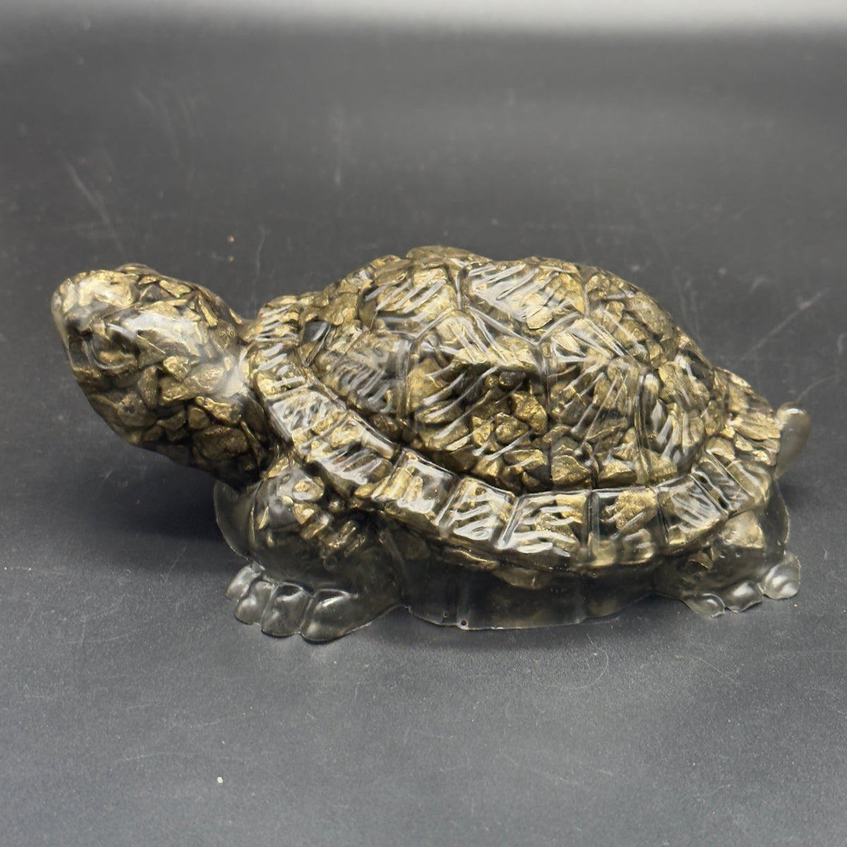 Small Size Pyrite Tortoise (Kacchua) with Free Pyrite Rough (Prosperity and Protection)