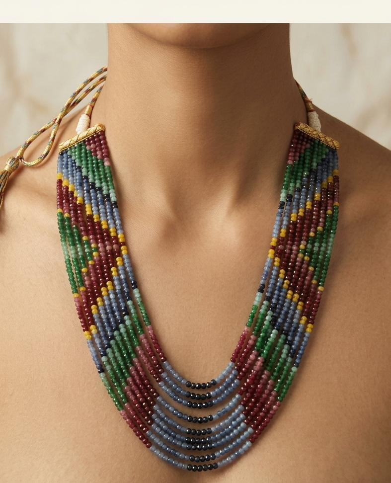 Multi Mala Semi Precious Gemstone Beads Mala 9 Lines | Best Quality