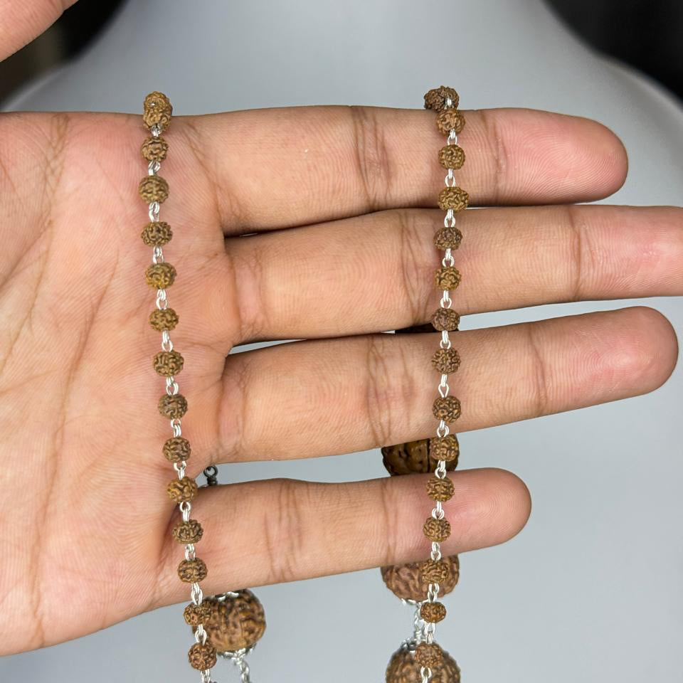 1–14 Mukhi Indonesian Rudraksha Kantha with Gauri Shankar – 25–30 g | GemKrishna