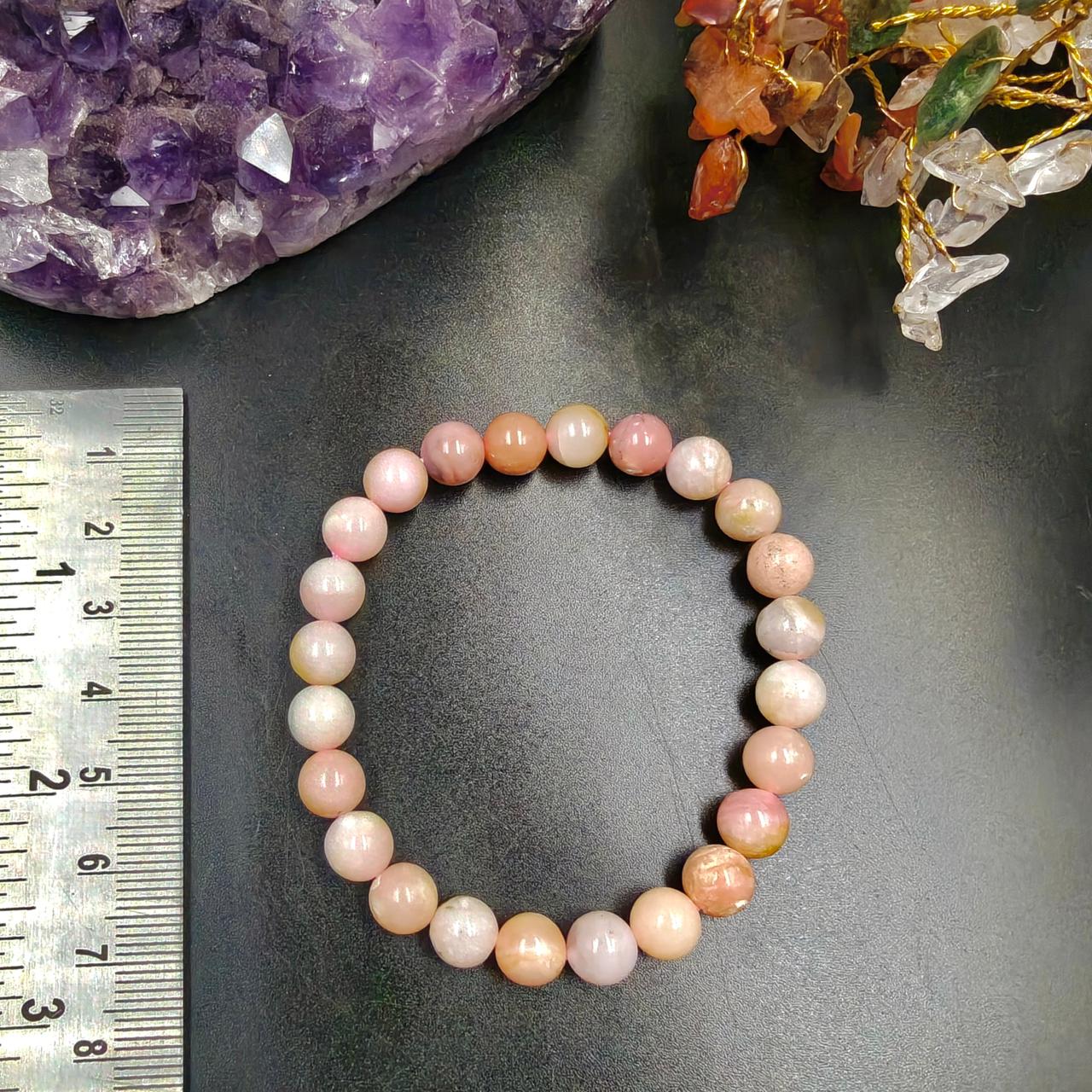 AAA Pink Opal Bracelet for Love and Emotional Harmony with Lab Report | GemKrishna