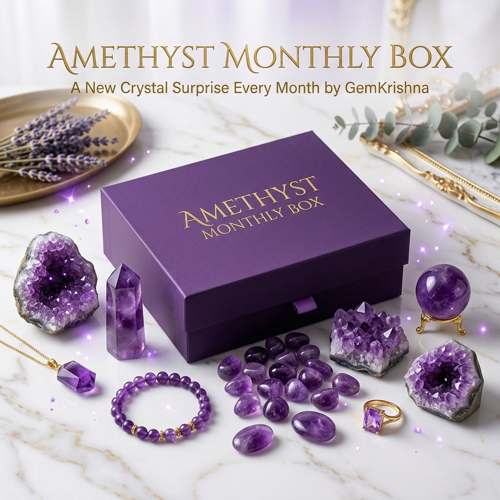 Amethyst Monthly Box – Receive Crystal Gifts Every Month (Peace & Spiritual Growth), product view 1