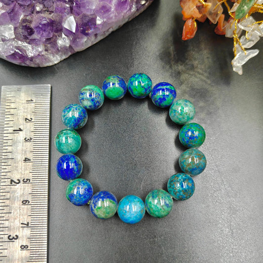 AAA Azurite Malachite Bracelet (Azurmalachite) with Lab Report | GemKrishna