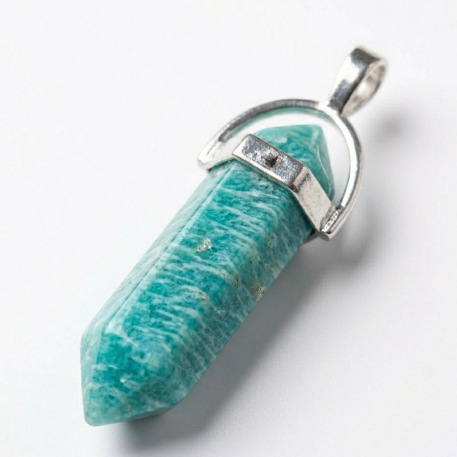 Natural Amazonite Pencil Locket (Calmness and Communication)