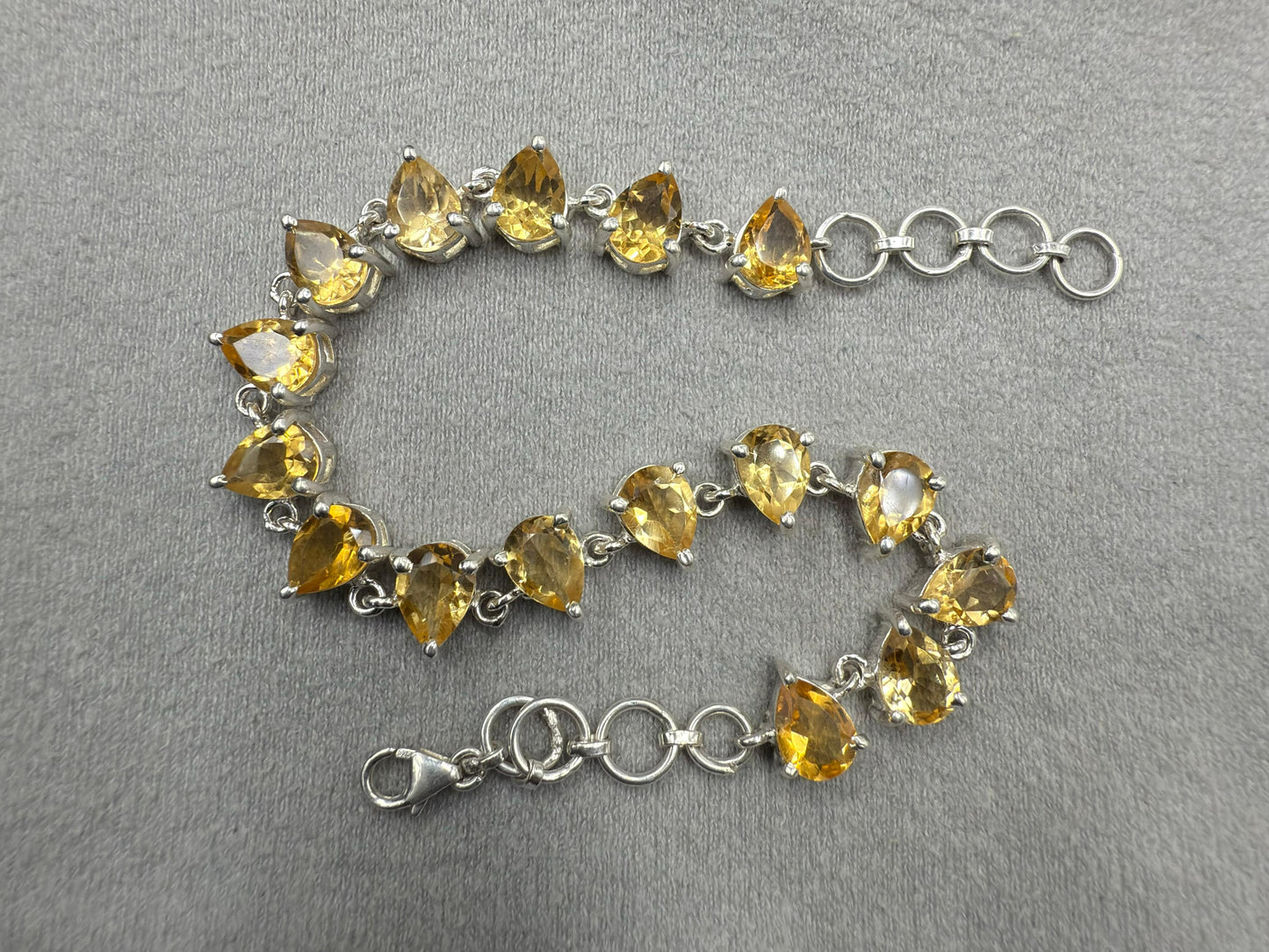 Natural citrine with sterling silver Bracelet 15.81 gram
