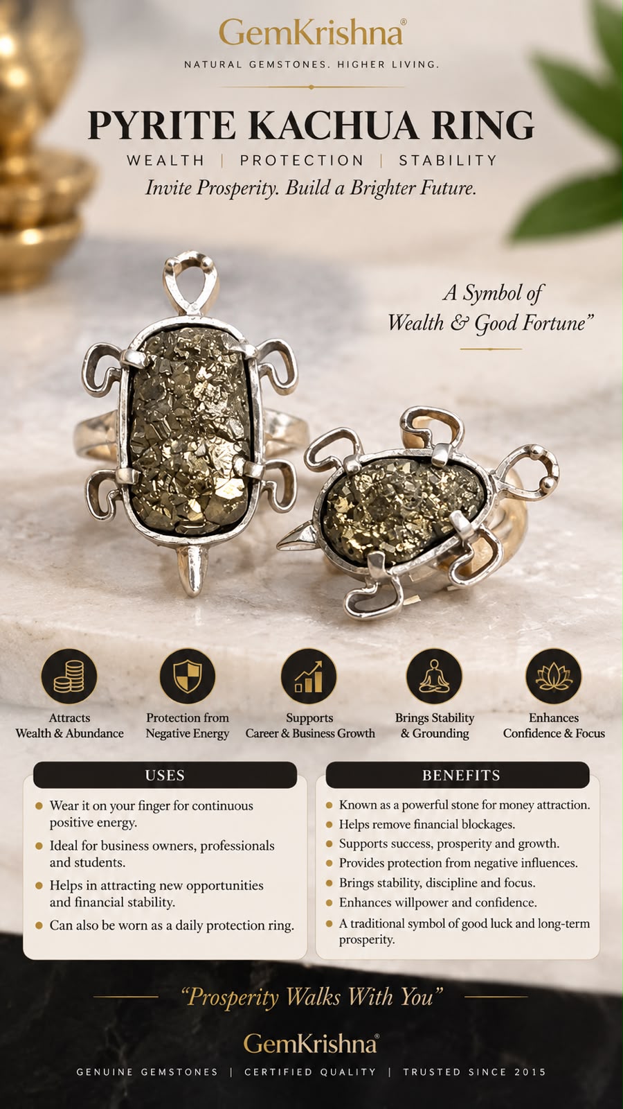 925 Sterling Silver Pyrite Kachua Ring – Natural Raw Pyrite Tortoise Ring