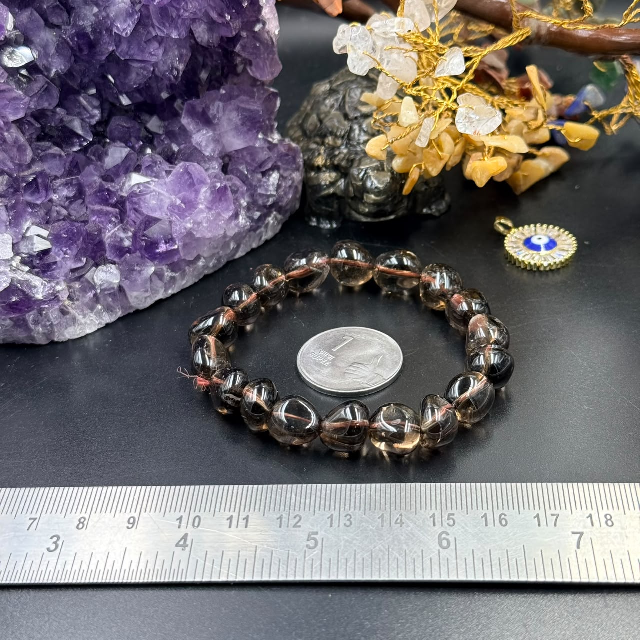 Smoky Quartz Tumble Bracelet (Grounding & Protection)