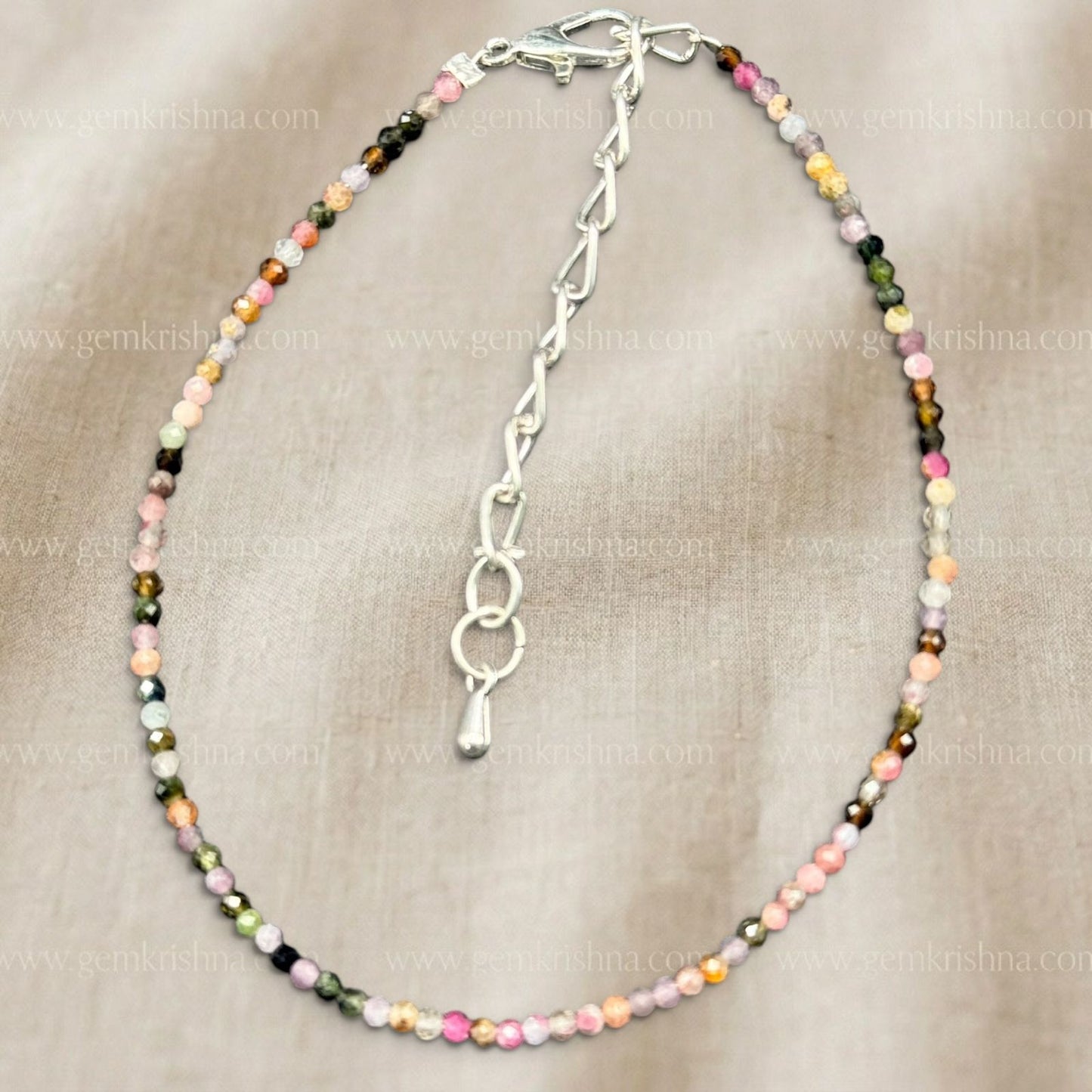 Multi Tourmaline Anklet with Star Charm (Balance and Positive Energy)