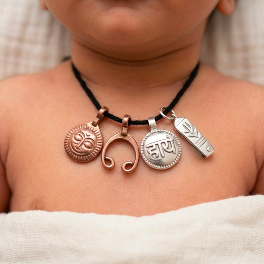 Baby Nazar Protection Locket Set of 4 – Suraj, Chand, Haaye & Chaku Lab Certified