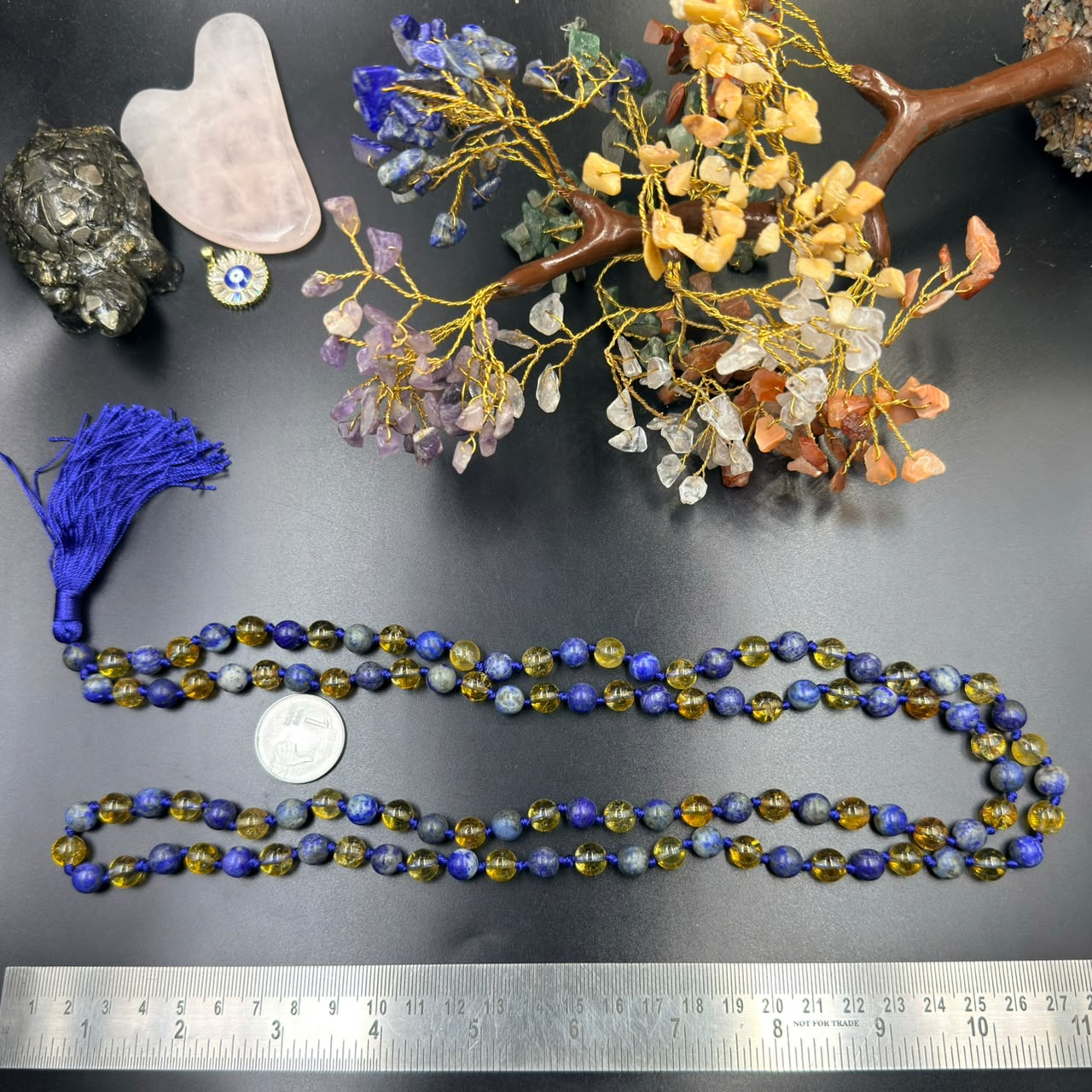 8mm Lapis Lazuli & Citrine Jaap Mala (Wisdom & Abundance)