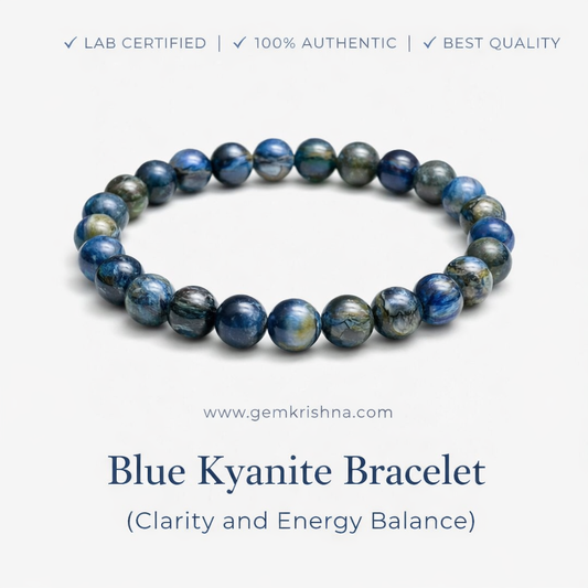 Blue Kyanite Bracelet (Clarity and Energy Balance) premium GemKrishna product cover