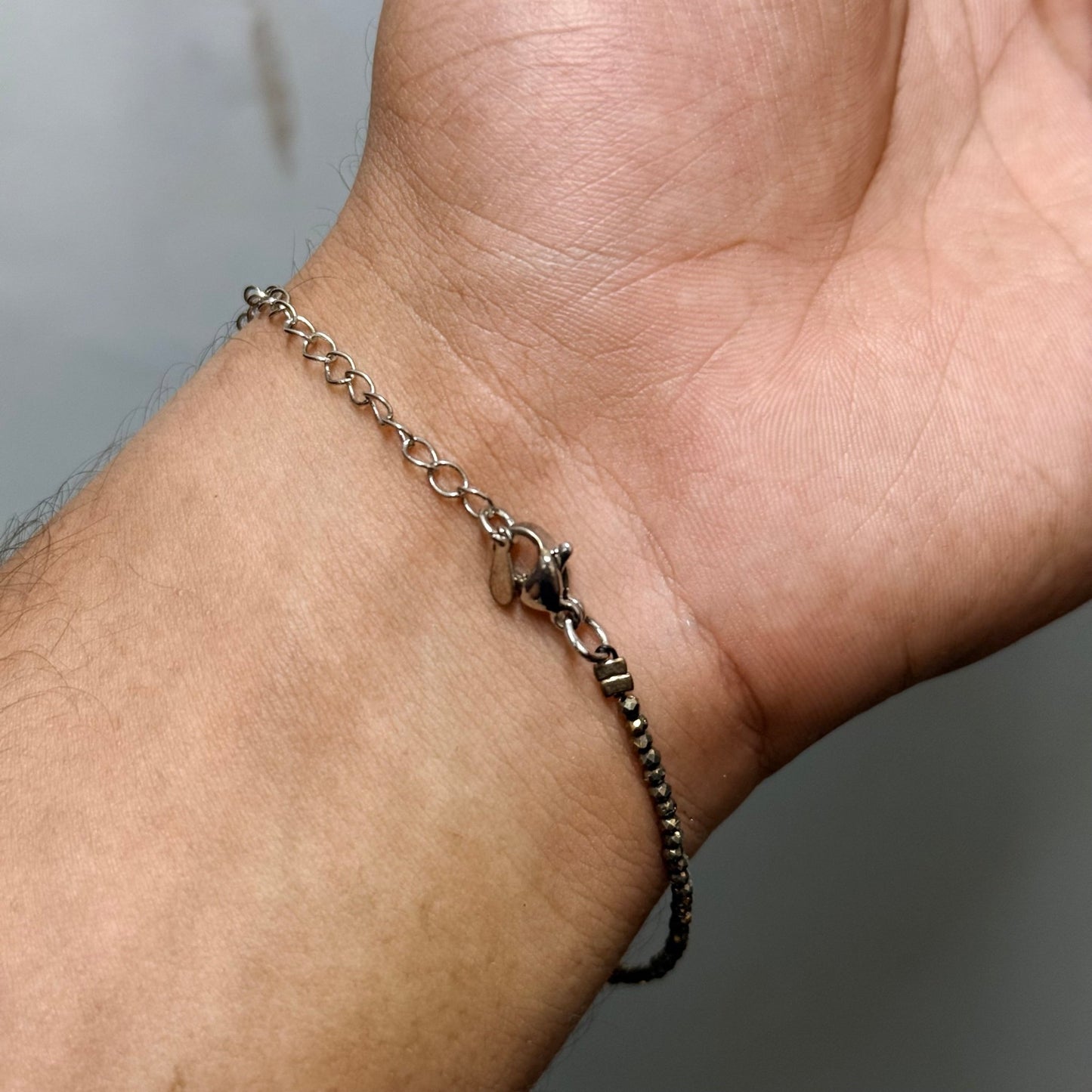 Natural Pyrite Cut stone 4mm bracelet Lab Certified Bracelet - GemKrishna