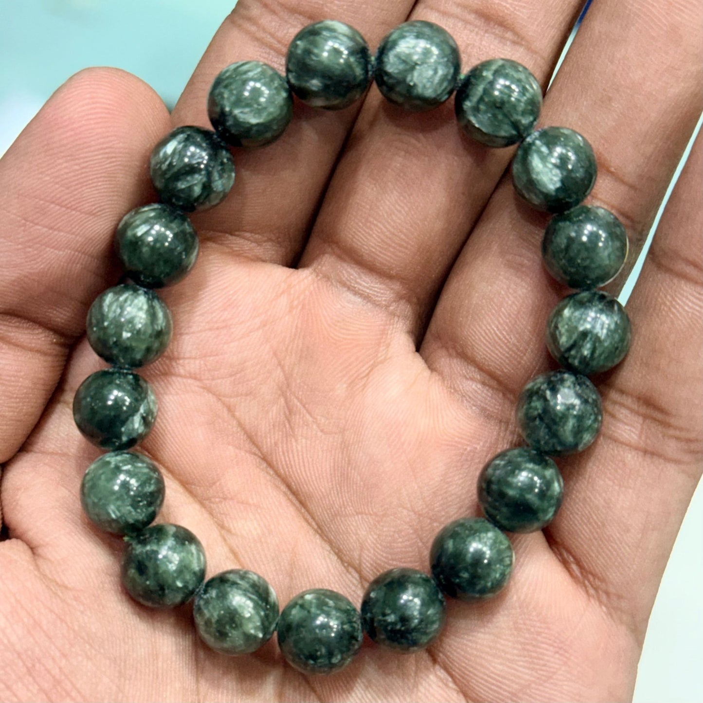 Natural Seraphinite bracelet - GemKrishna