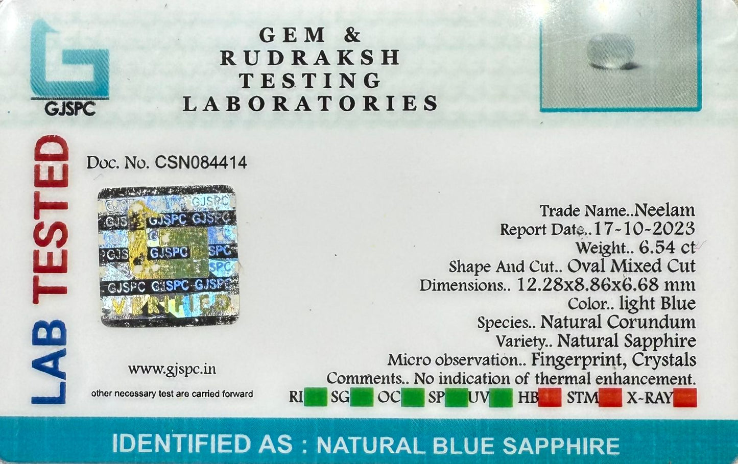 Natural Blue Sapphire Cushion Oval Mixed Cut 6.54 carat