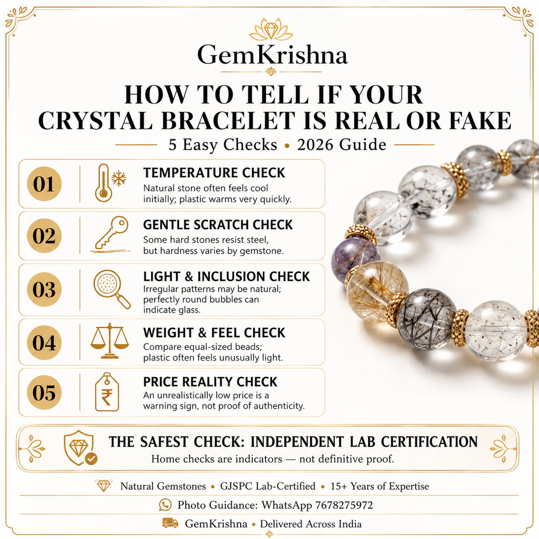 Real vs Fake Crystal Bracelet — 5 Easy Tests to Know (2026)