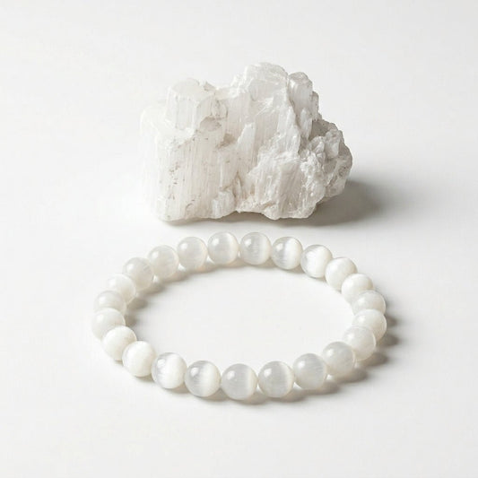 Selenite Bracelet: Meaning, Benefits, Aura Cleansing and Crown Chakra Healing - GemKrishna