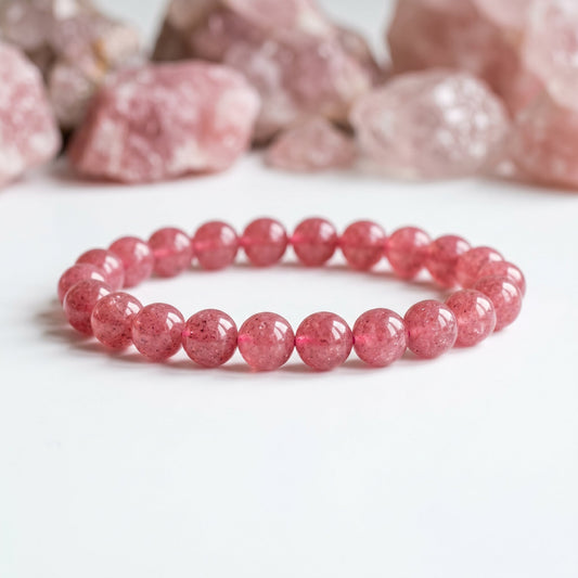 Strawberry Quartz Bracelet: Meaning, Benefits, Love Energy and Heart Chakra Healing - GemKrishna