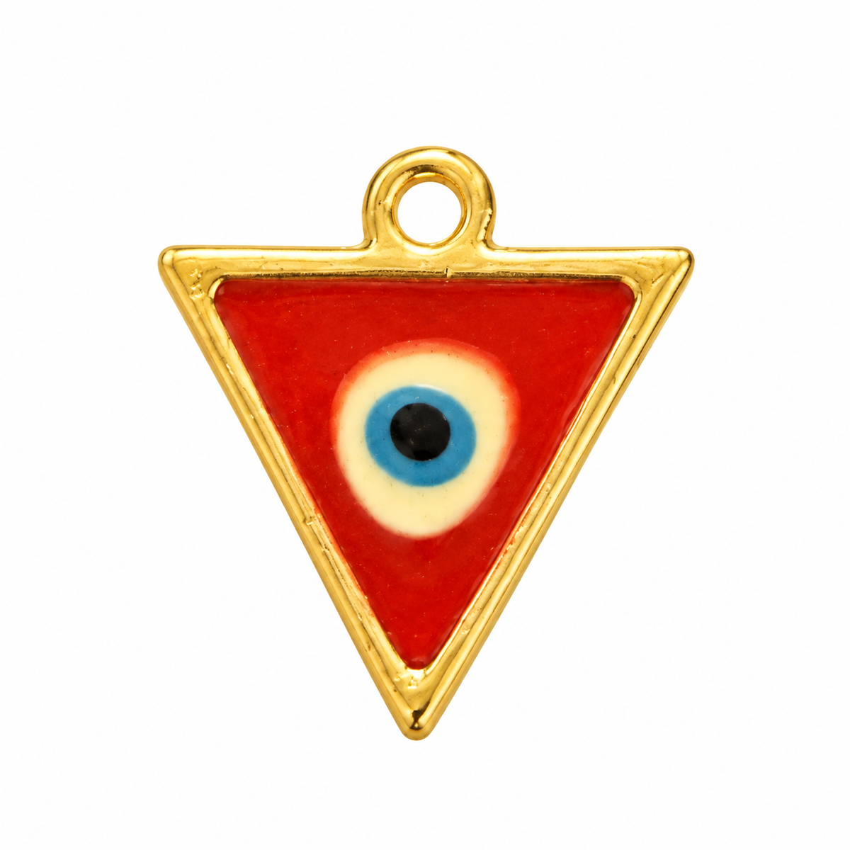 Red Triangle Evil Eye Charm