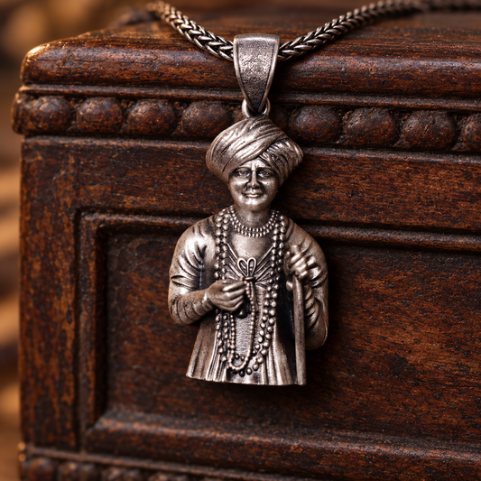 925 Silver Jalaram Bapa Pendant – 11 g (Seva & Devotion)