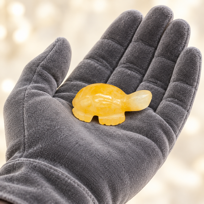 Yellow Aventurine Tortoise (Kachua) Carving – Confidence, Optimism & Positivity - Single Piece Carved Gemstone