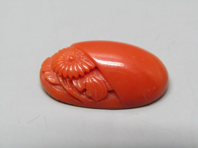 Natural Coral 11.85 Ct Japani Moonga Carving Report No. CSP0033789