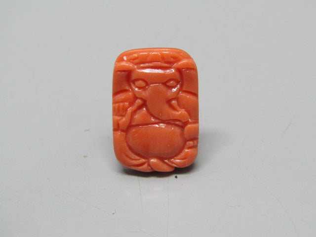 Natural Calcareous Coral 7.62 Ct Japani Carving Ganesh Report No. CSP0033733